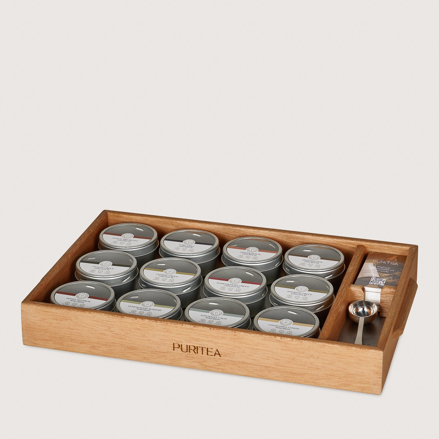 Puritea theedienblad - 12 blikjes
