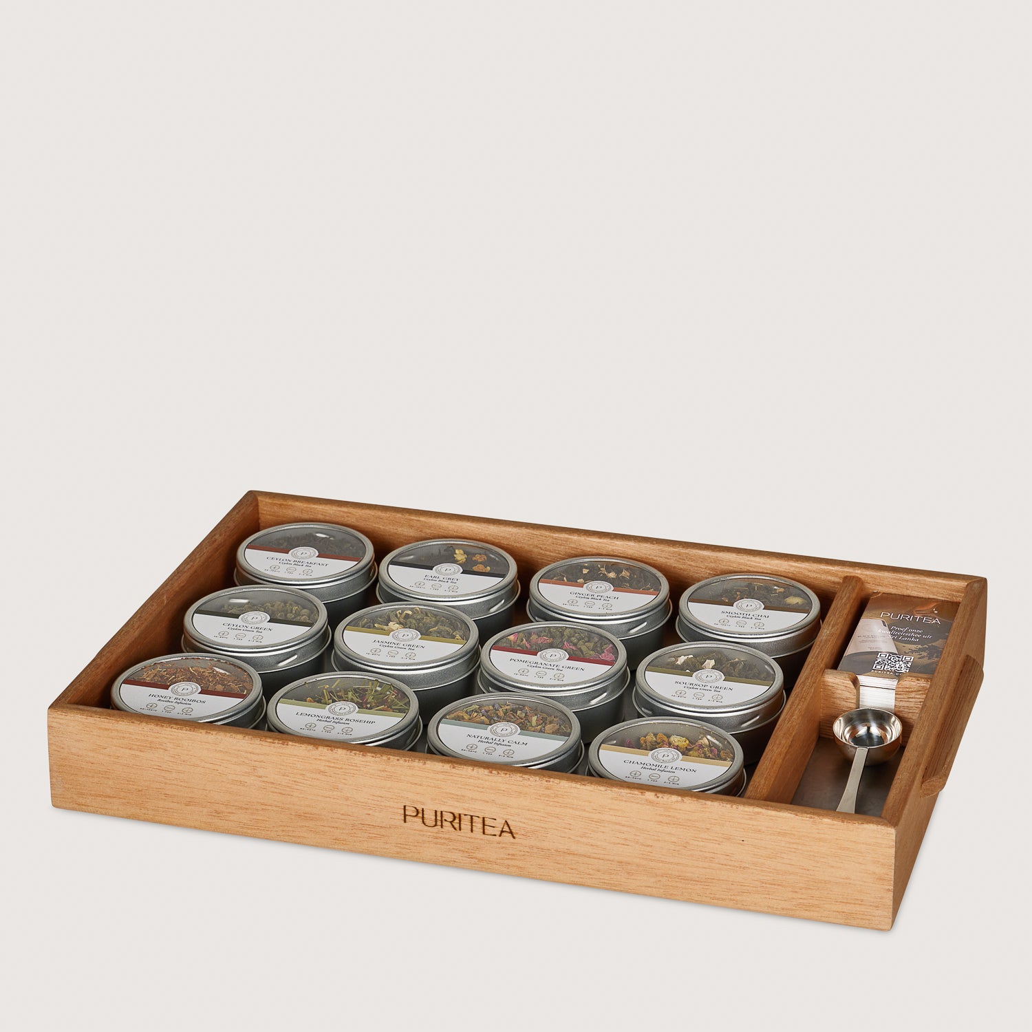 Puritea theedienblad - 12 blikjes