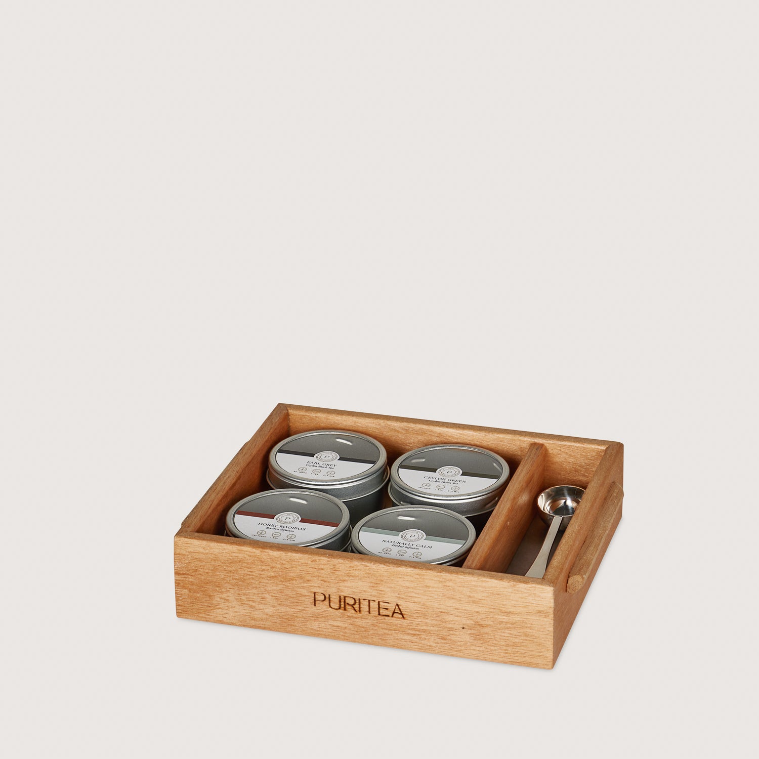 Puritea theedienblad - 4 blikjes