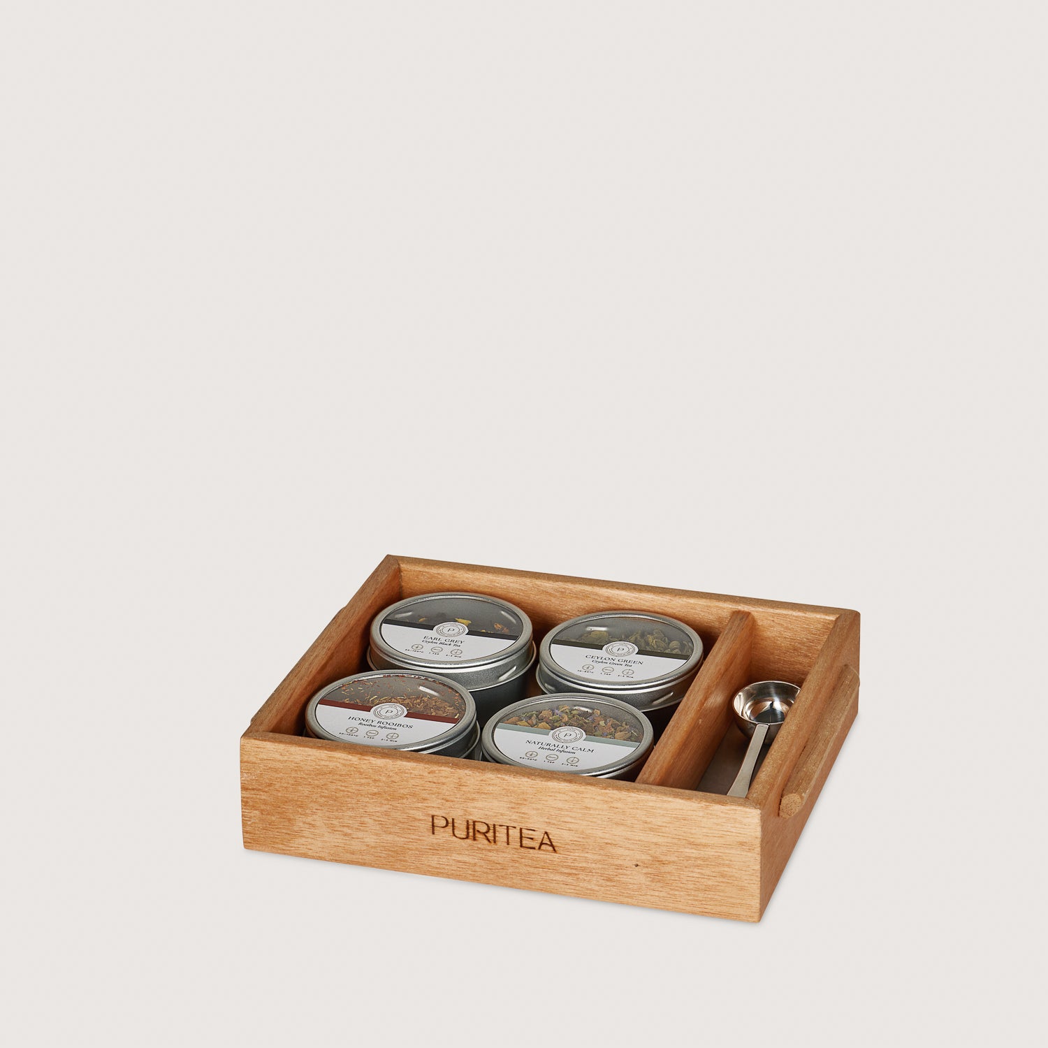 Puritea theedienblad - 4 blikjes