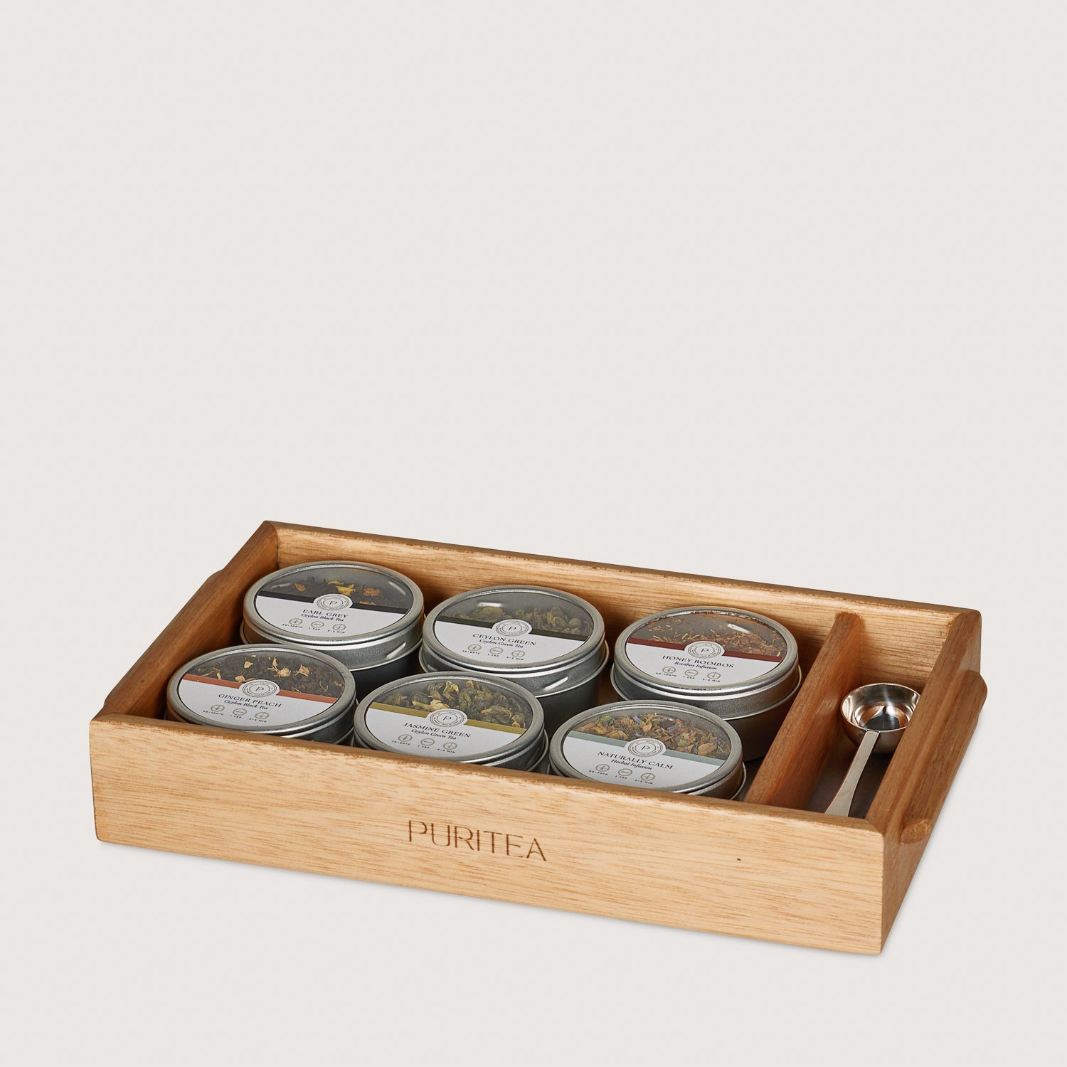 Puritea theedienblad - 6 blikjes