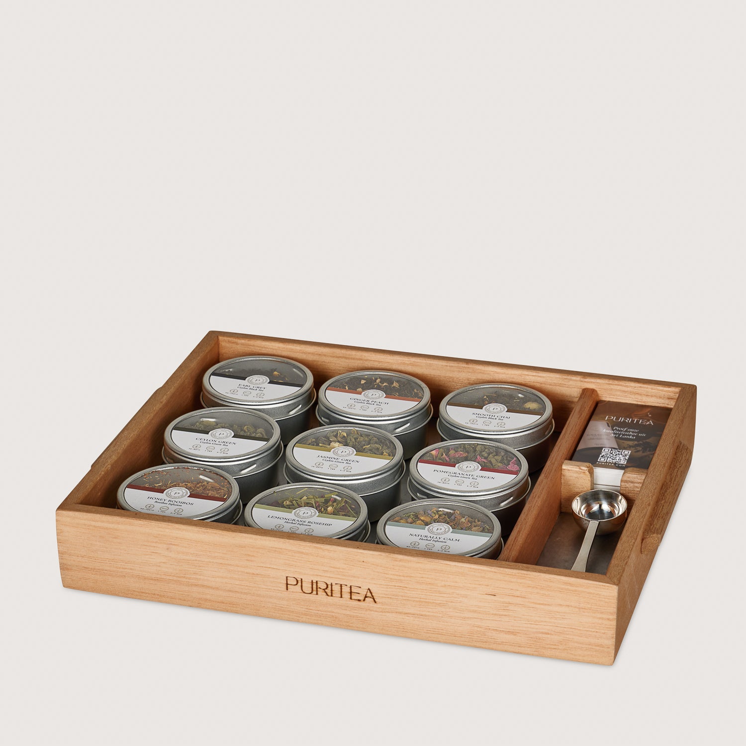 Puritea theedienblad - 9 blikjes